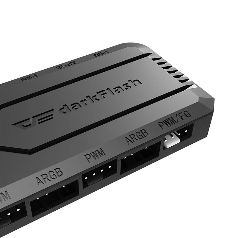 Kontrollues ventilatorësh DarkFlash RC2, PWM dhe ARGB, sinkronizim 5V 3 Pin, i zi
