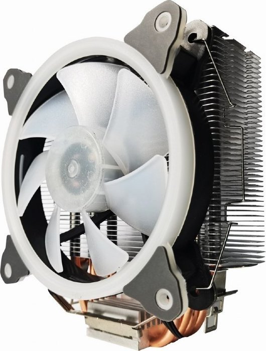 Ftohës procesori Gembird CPU HURACAN ARGB X130, 120mm, ndriçim ARGB, bardhë e zi
