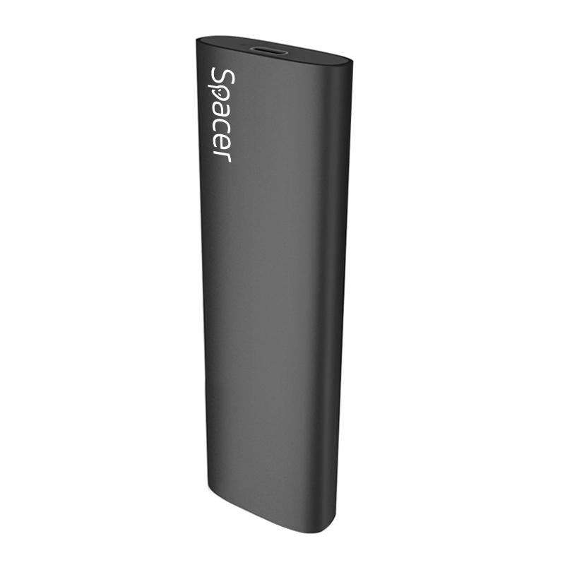 Kuti e jashtme për SSD M.2 RACK SPRK M2TYPEC 04, PCIe NVMe, USB 3.2 Type C, e zezë
