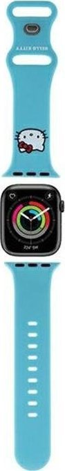 Rrip ore Hello Kitty Silicone Kitty Head, për Apple Watch 38 40 41mm, silikon, blu