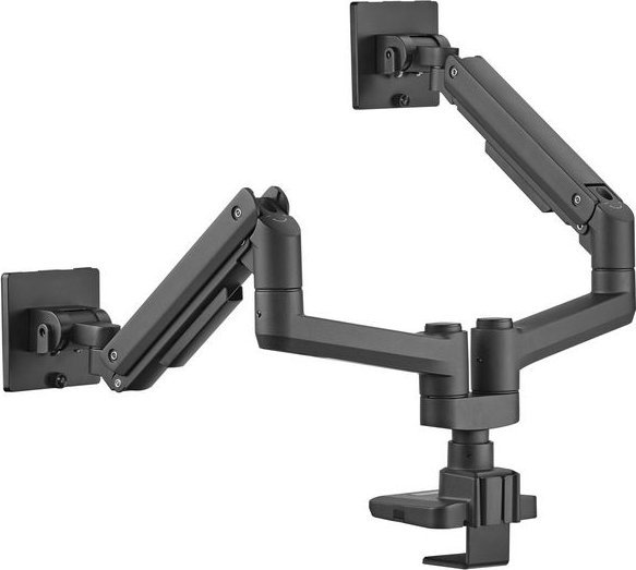 Krah tavoline për monitorë LevelOne Equip 650182, 17"-35", dy monitorë, i zi