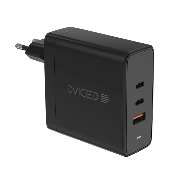 Dviced Wall Charger 65W GaN 1 USB-A, 2 USB-C EU W Cable, Black