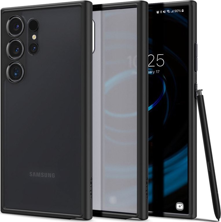Mbulesë telefoni Spigen Ultra Hybrid, për Samsung Galaxy S24 Ultra, PC transparent me kornizë gome, frost black
