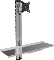 Mbajtëse murale për monitor Techly ICA PLW 01, 15" 27", me tabaka tastiere, argjendi