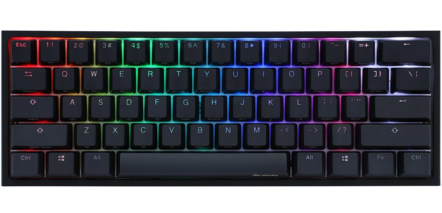 Tastierë për lojëra Ducky One 2 Pro Mini, Kailh White, RGB LED, e zezë