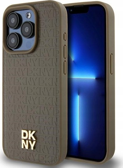 Mbulesë telefoni DKNY DKHMP14LPSHRPSW për iPhone 14 Pro 6.1", hardcase lëkurë, MagSafe, kafe