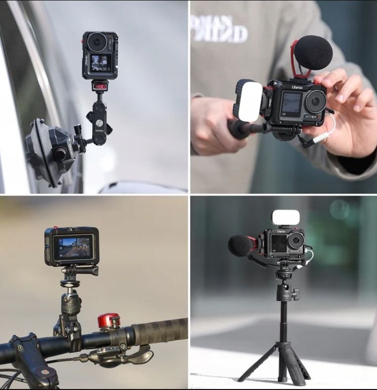 Kornizë alumini Ulanzi OA-14 për DJI Osmo Action 3, me cold shoe, me monta 1/4"