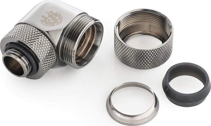 Lidhës 90° Bitspower Advanced Multi-Link, G1/4", për hardtube 16mm, i zi