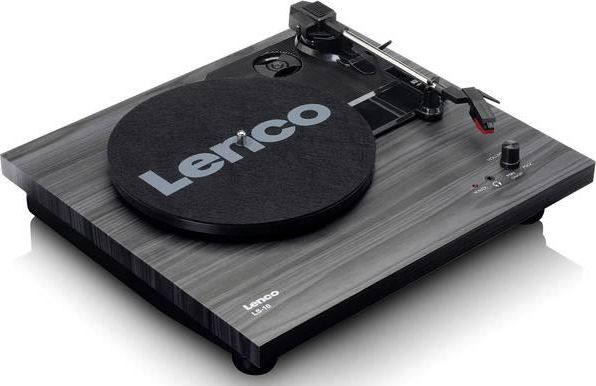 Gramafon Lenco LS-10BK, me altoparlantë të integruar, 33 45 rpm, i zi