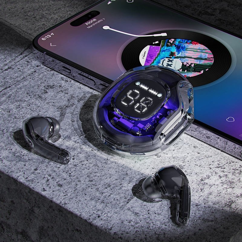 Kufje wireless ACEFAST T8, TWS Bluetooth, reduktim zhurme, Lotus Pink