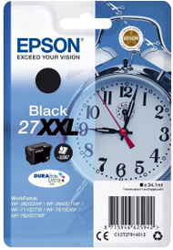 Ngjyrë për printer Epson C13T27914012, 27XXL Durabrite, e zezë