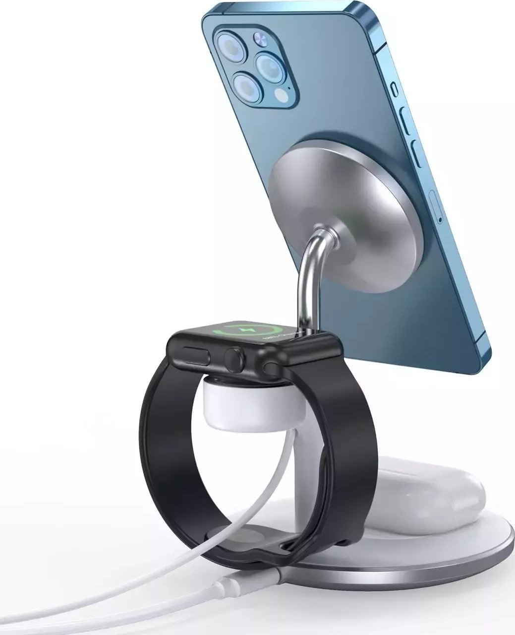 Mbajtëse telefoni X05, karikim wireless Qi 15W, për grilën e ajrit, e zezë