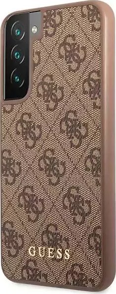 Kuti telefoni Guess GUHCS23SG4GFBR për Samsung Galaxy S23, hard case, 4G Metal Gold Logo, kafe