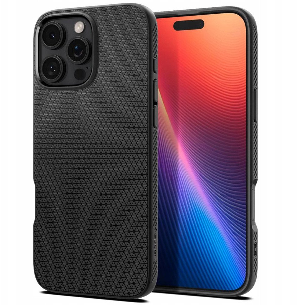 Маска за телефон Spigen Liquid Air за iPhone 17 Pro, мат, црна