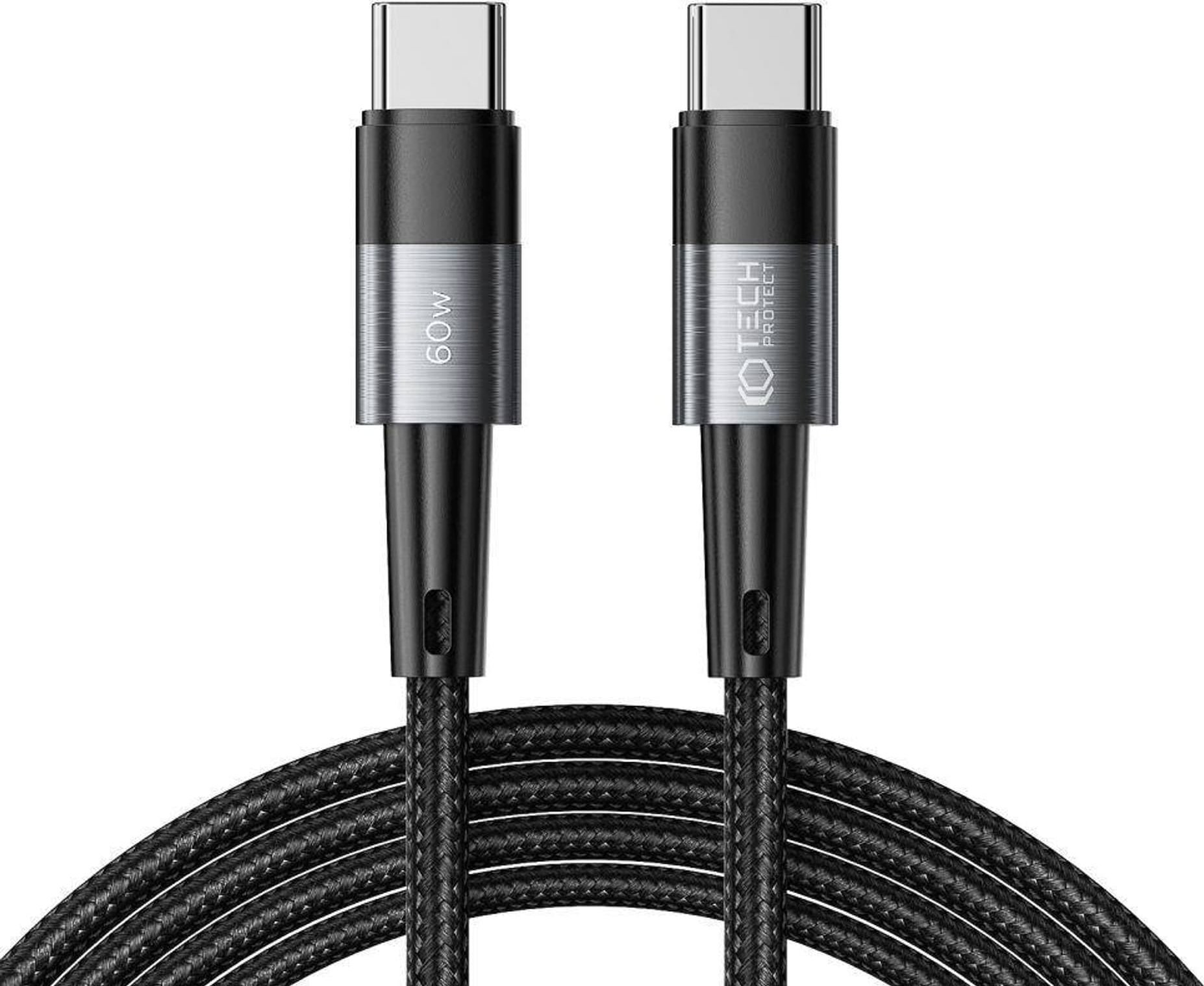 Kabllo USB Tech-Protect UltraBoost, USB C në USB C, 2 m, 60W, gri
