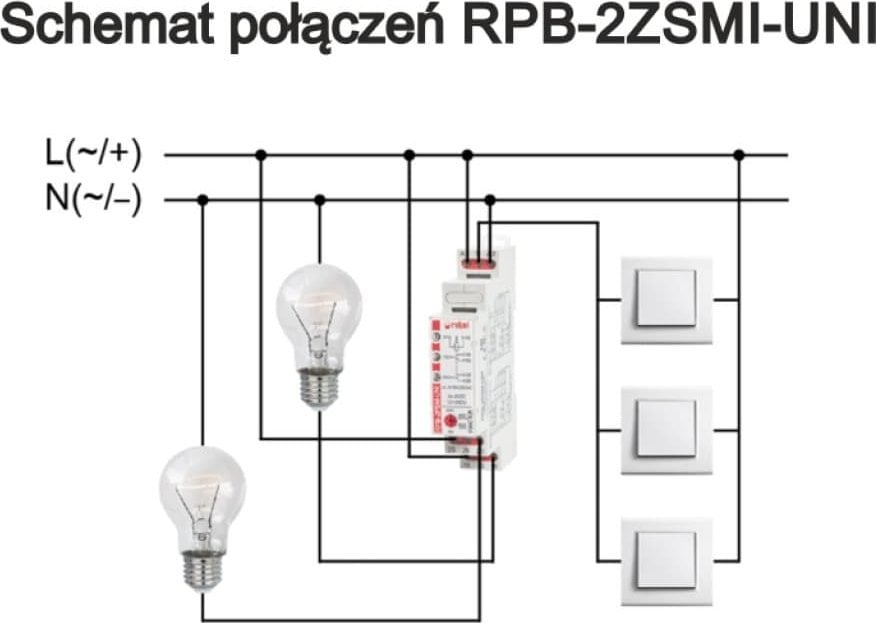Rele bistabile impulsive Relpol BIS-411, 2Z 16A 250V, për shinë 35mm
