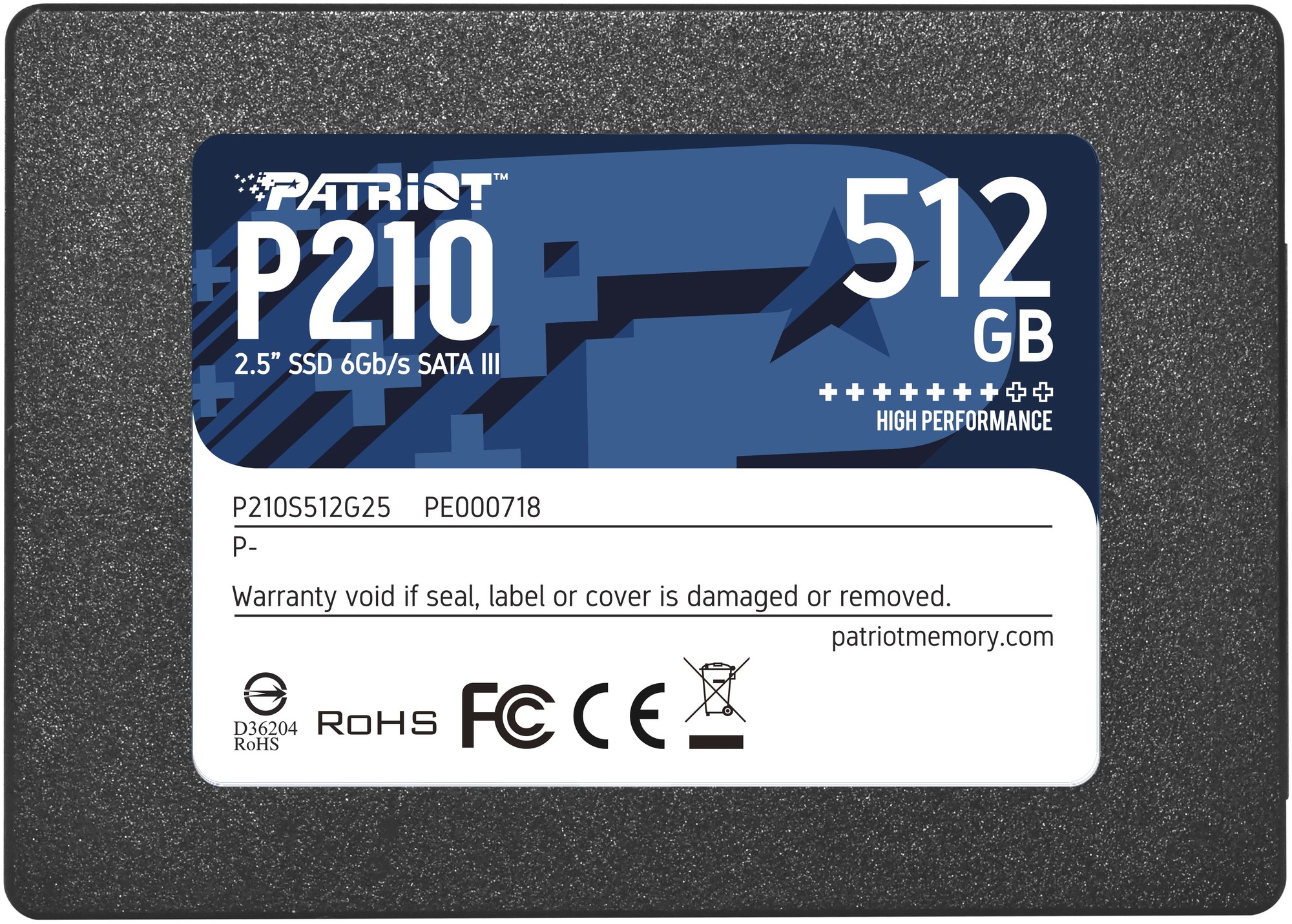 SSD i brendshëm Patriot P210, 2.5", 512GB, SATA III
