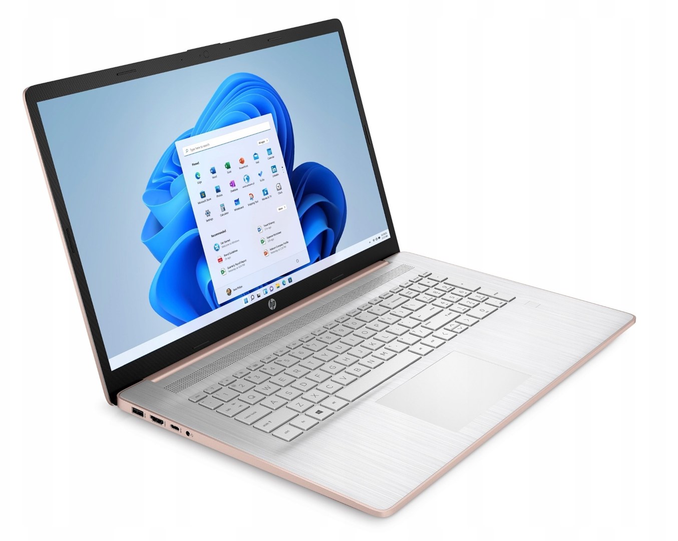 Laptop HP 17-cn0612ds, 17.3", Intel N4120, 8GB RAM, 256GB SSD, rozë e artë