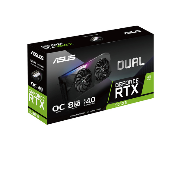 Kartelë grafike ASUS Dual GeForce RTX 3060 Ti V2 MINI OC Edition NVIDIA, 8 GB GDDR6