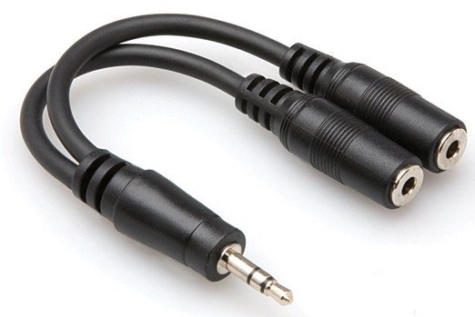 Kabllo ndarëse audio Hosa YMM-232, 3.5mm TRS mashkull në 2x 3.5mm TRS femër, i zi