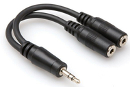 Kabllo ndarëse audio Hosa YMM-232, 3.5mm TRS mashkull në 2x 3.5mm TRS femër, i zi