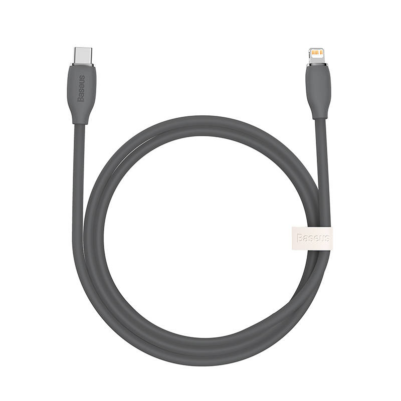 Kabllo USB Baseus Jelly Liquid Silica Gel, USB C në Lightning, 1.2m, e zezë