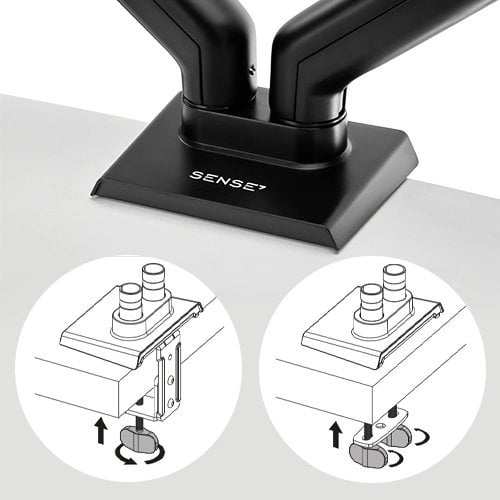 [OUTLET] Mbajtëse për 2 monitorë SENSE7, 17"-32", e zezë