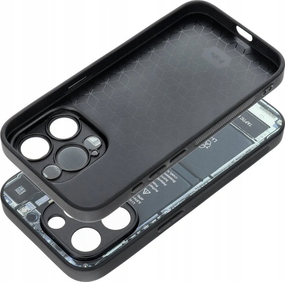 Futera Futera Tech për iPhone 14 Plus, xham i temperuar, TPU, e zezë