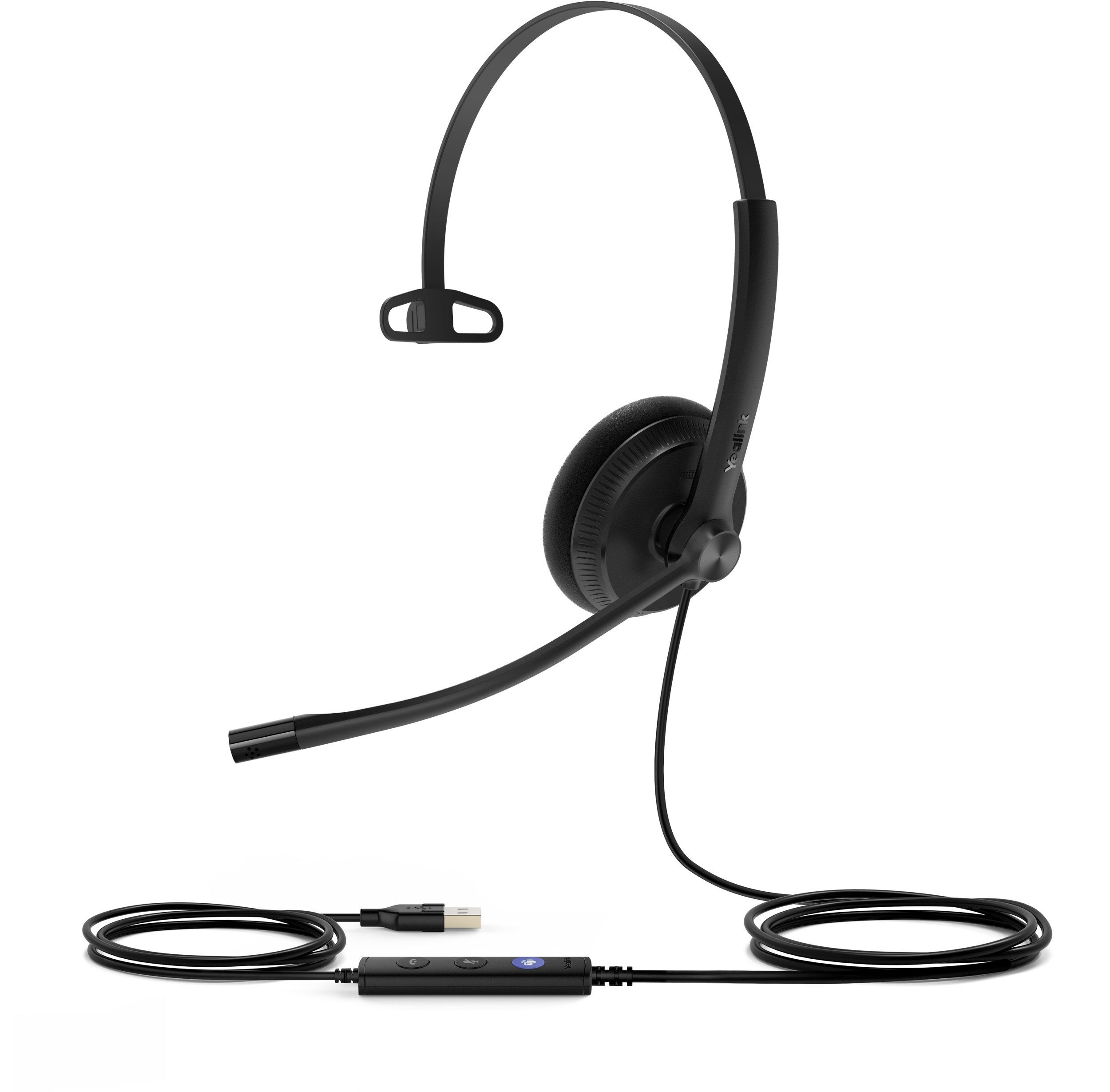 Kufje Yealink UH34 Lite Mono Teams, me kabllo USB A USB C, e zezë
