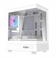 Kuti kompjuteri Darkflash DB330M Mini Tower, 3 ventilatorë ARGB, panel xhami i temperuar, e bardhë