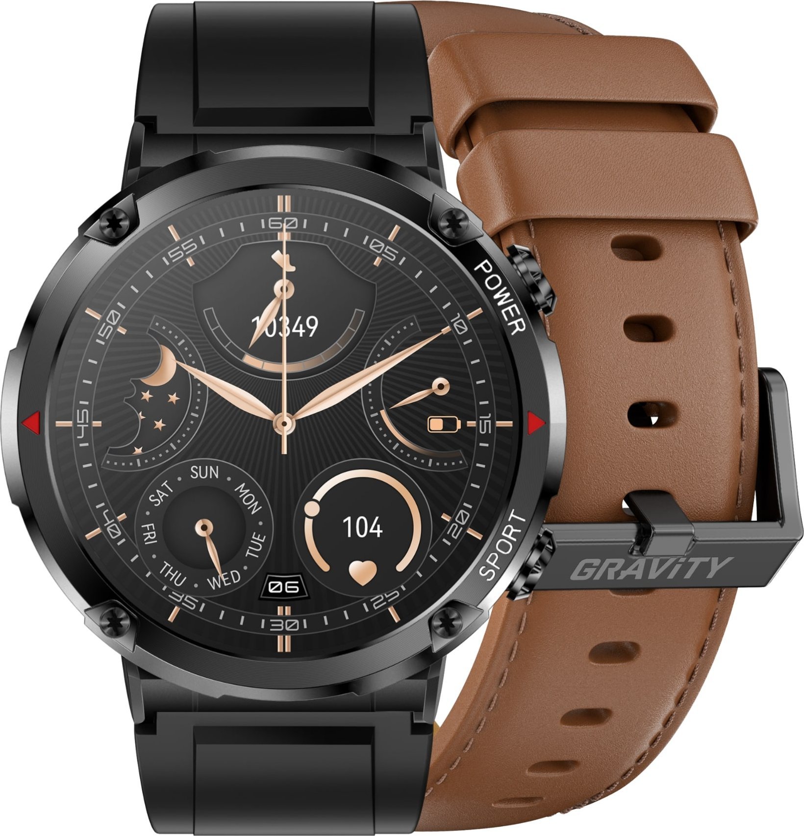 Smartwatch Gravity GT21 4, Bluetooth Call, dy rripa, për meshkuj