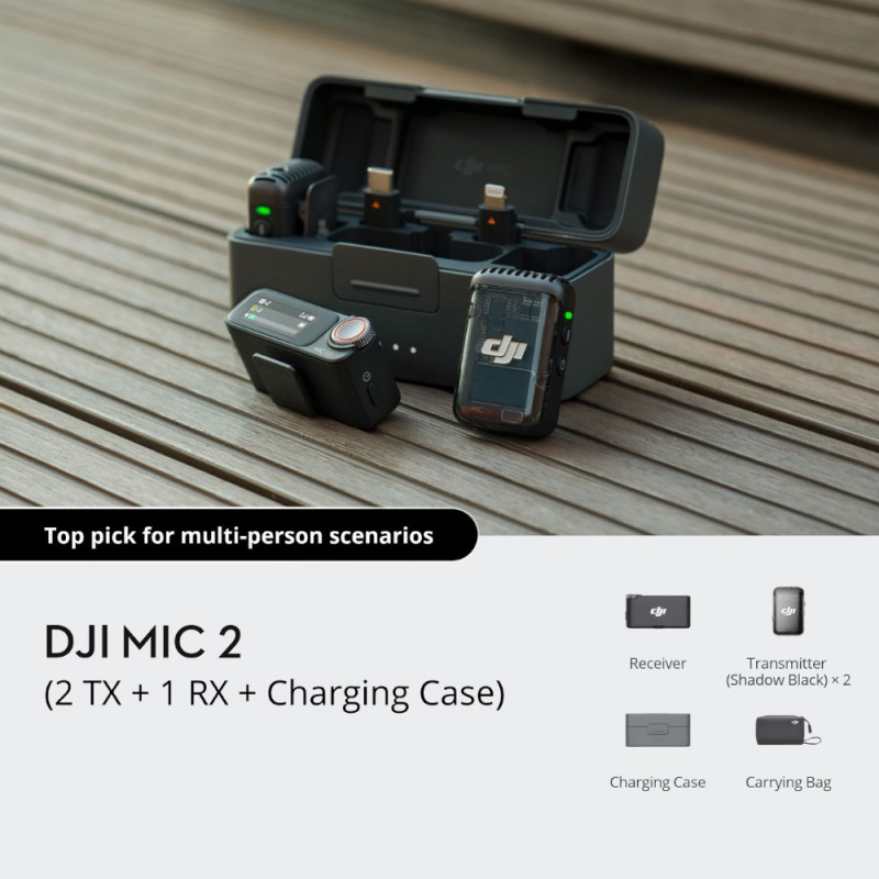 DJI Mic 2 (2 TX + 1 RX + Karikues)