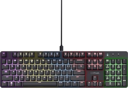 Tastierë mekanike Trust GXT 871 Zora, USB, ndriçim RGB, e zezë