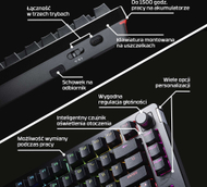 Tastierë gaming HyperX Alloy Rise 75 Wireless, 75%, RGB, e zezë