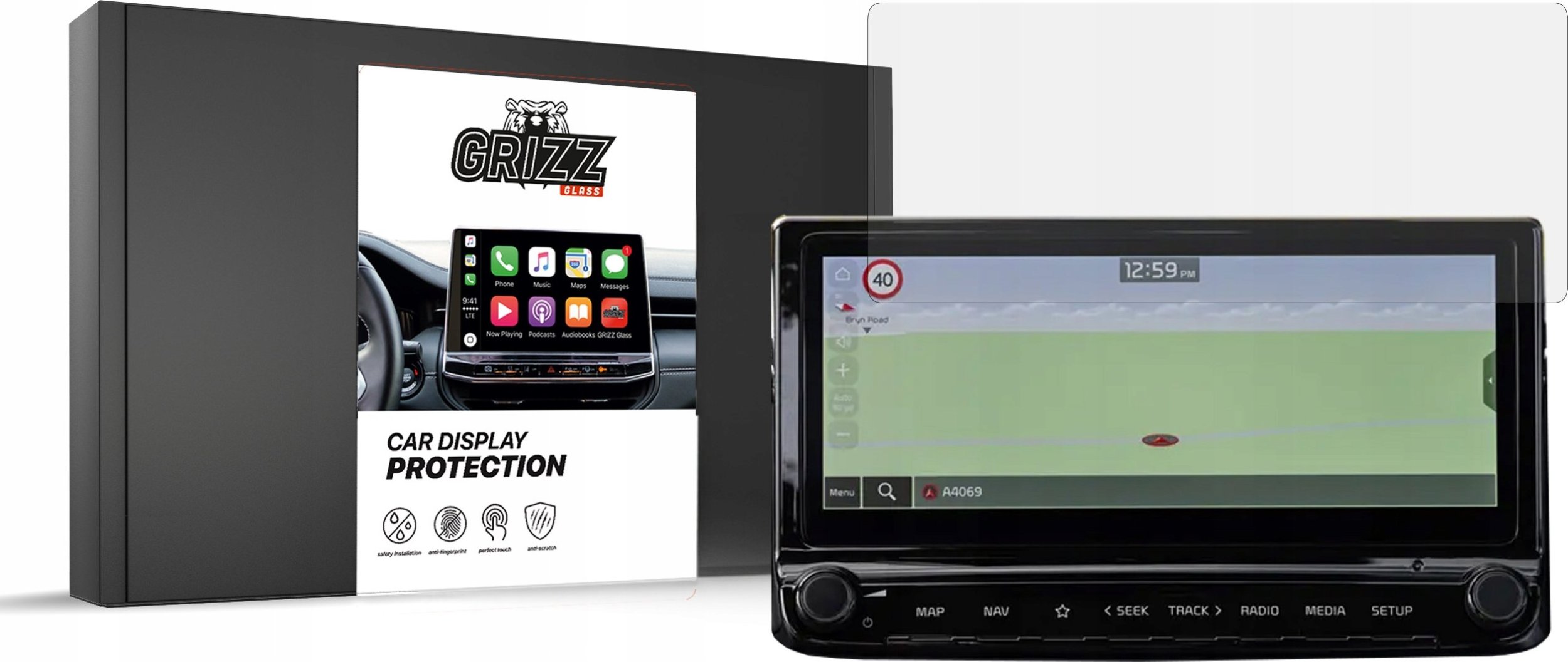 Film mbrojtës ekrani GRIZZ MatteScreen për Kia XCeed 2019-2025, anti-gërvishtje, anti-gjurmë gishtash, transparent