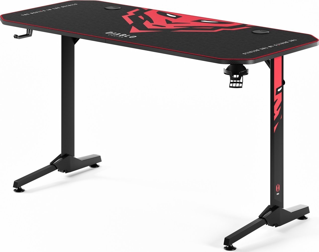 Tavolinë gaming Diablo X-mate 1400, 140cm, me mbajtëse dhe pad, e zezë