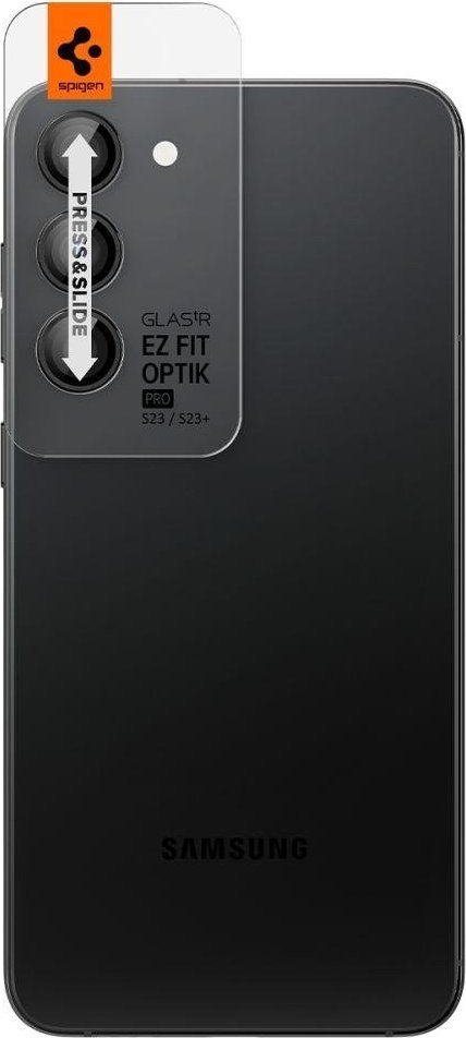 Mbrojtës kamere Spigen Glass EZ Fit Optik Pro, 2 copë, për Samsung Galaxy S23 S23+, i zi