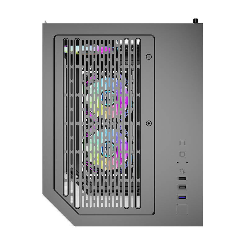 Kuti kompjuterike DarkFlash FT350 Mini Tower, M ATX ITX, 5 ventilatorë ARGB, e zezë