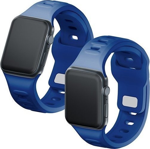Rrip ore 3mk Silicone Watch Strap, për Apple Watch 42 44 45 49 mm, silikon, blu