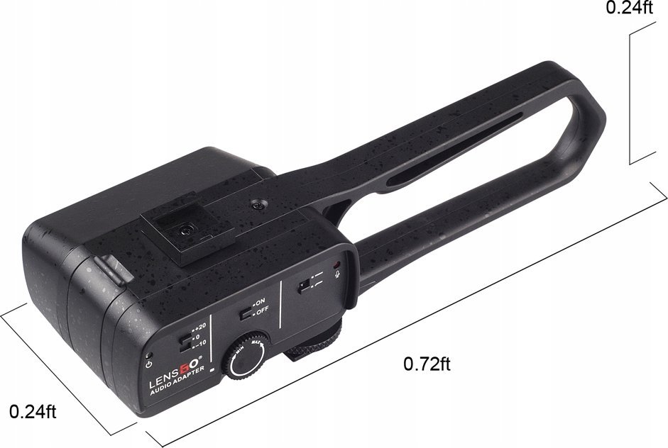 Rregullator zëri me amplifikator për mikrofon, për grip stabilizues dhe kamera, i zi