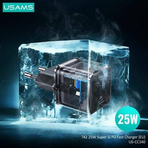 Karikues muri Usams T42 CC140TC01, 1x USB C, 25W, i bardhë
