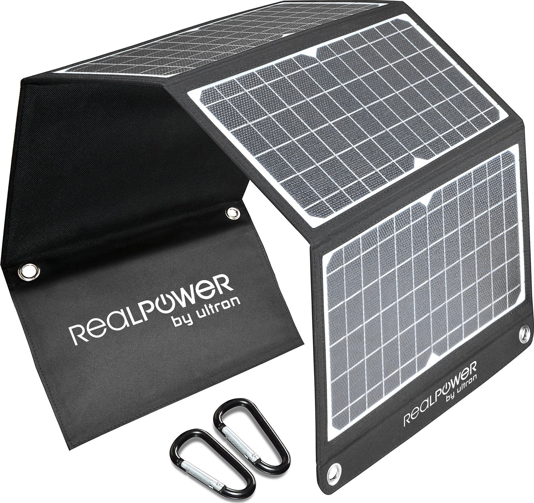 Panel diellor RealPower SP-30E, 30W, dalje USB 5V, i zi e bardhë