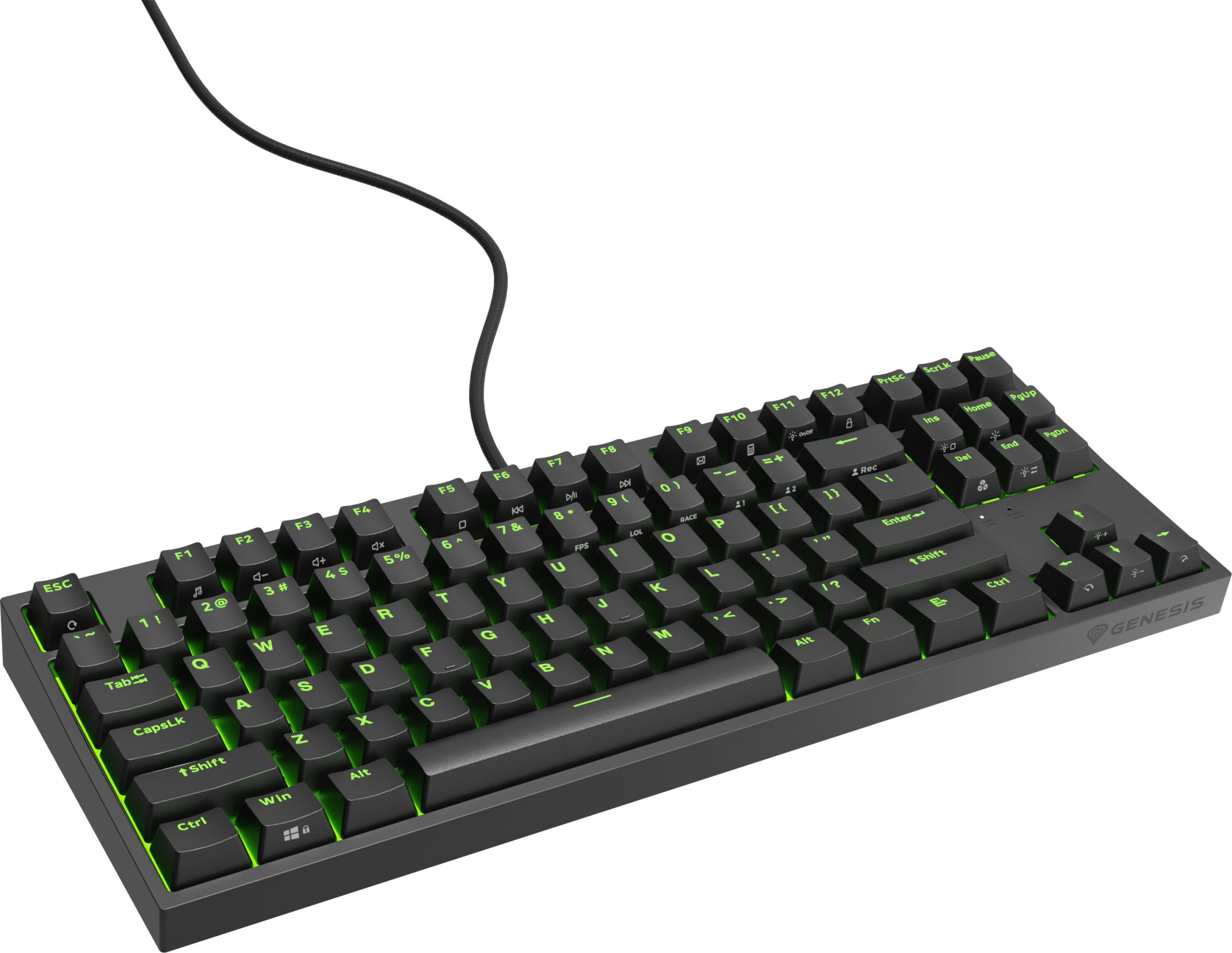 Tastierë mekanike gaming Genesis THOR 404 TKL, Gateron Yellow Pro, RGB, e zezë