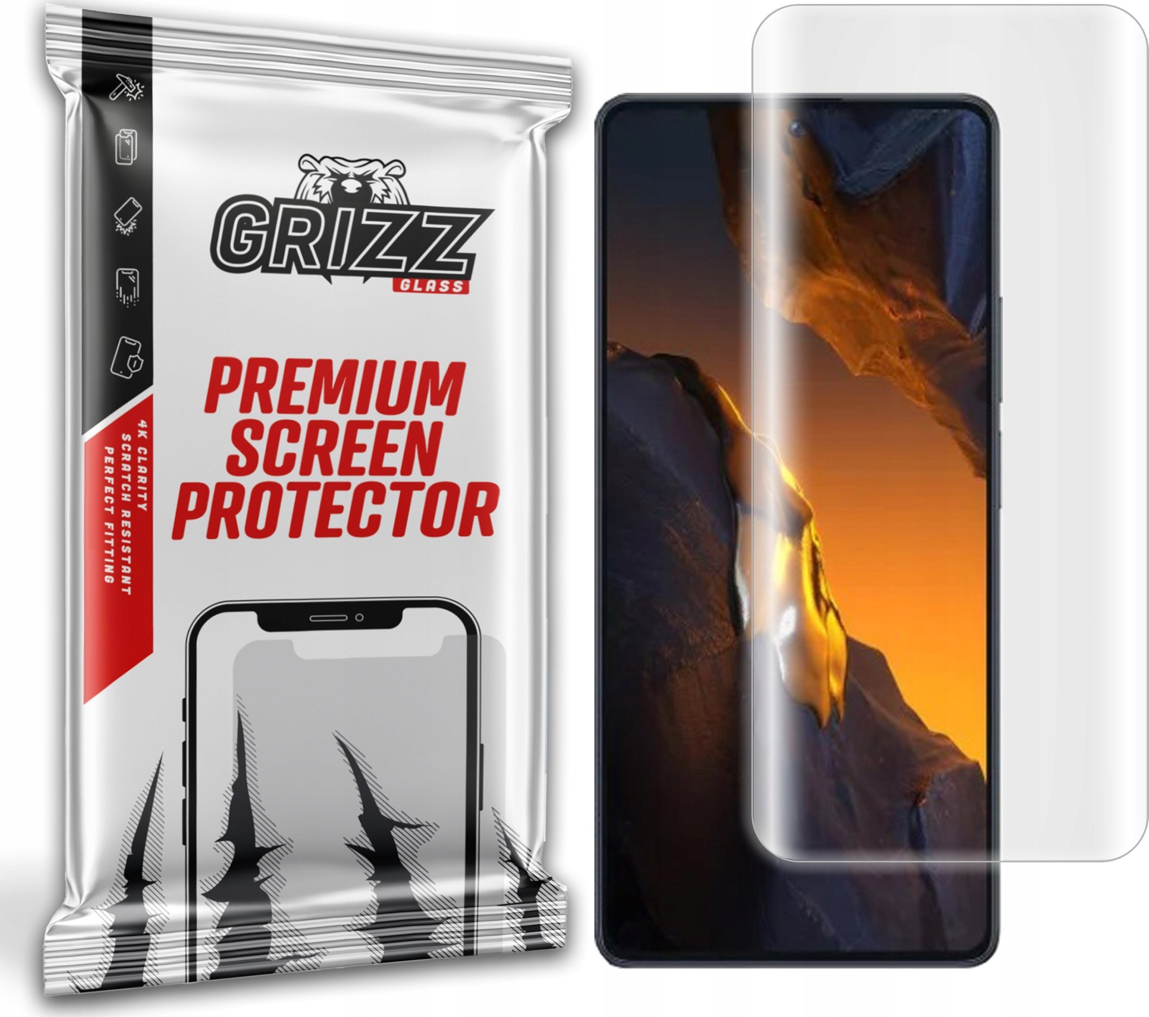 Folie mbrojtëse GrizzGlass Hydrogel Film, për Xiaomi Poco F5, transparente