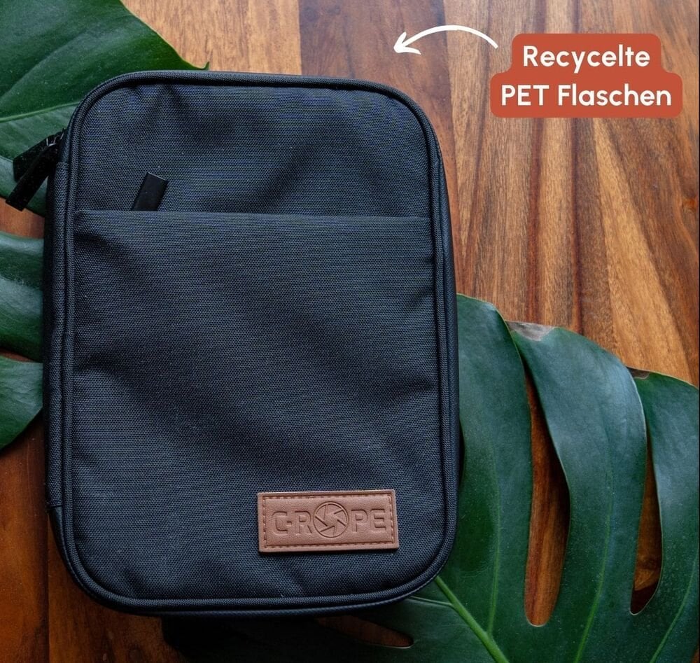Organizues kabllosh C-Rope Electronics Organizer, i papërshkueshëm nga uji, material i ricikluar, i zi