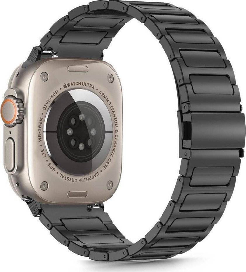 Byzylyk për Apple Watch Tech-Protect Stainless Classic, 44 45 46 49mm, çelik inox, i zi