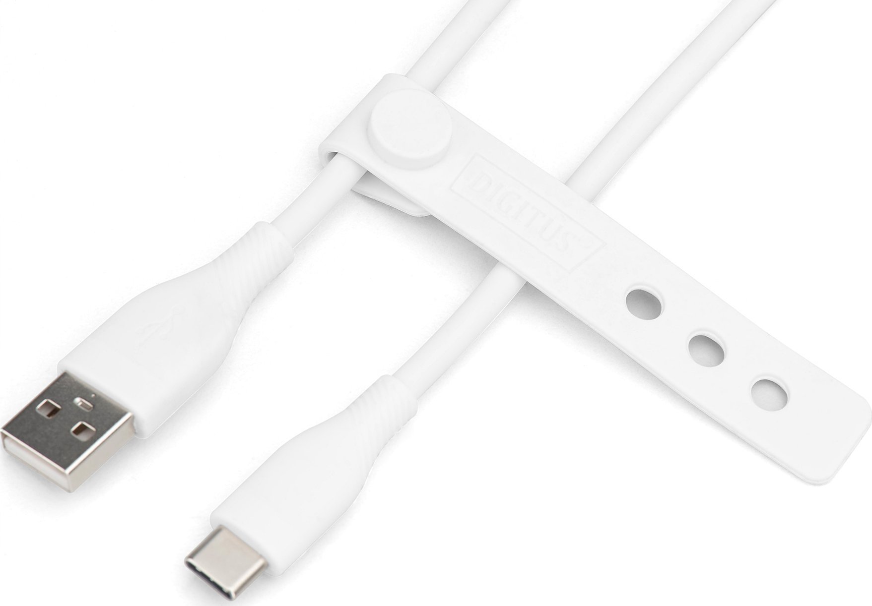 Kабел Digitus USB C Silicone, 0.5 m, 60W, бел
