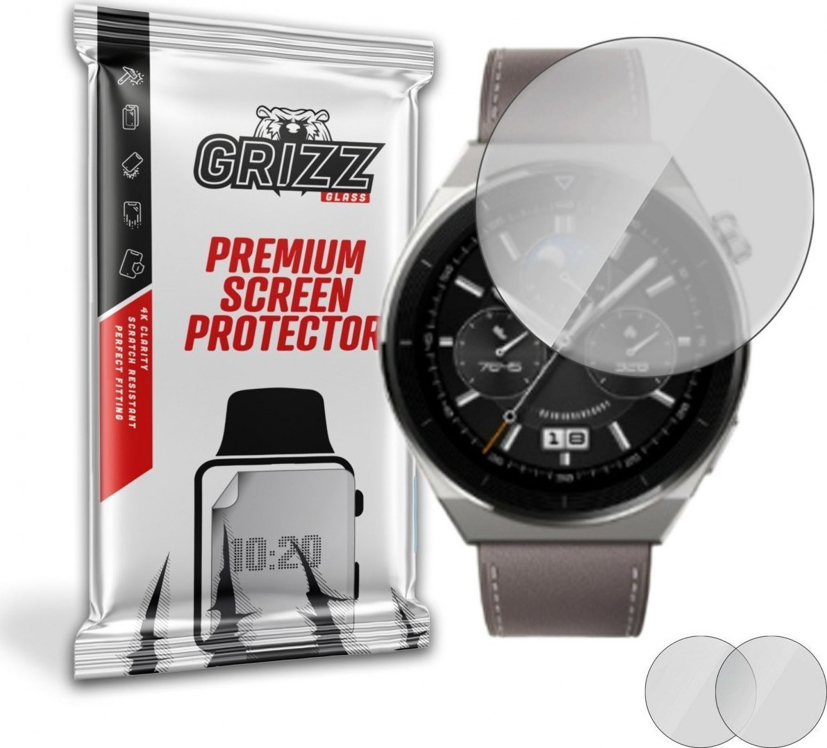 Mbrojtëse ekrani GrizzGlass për Huawei Watch GT 3 Pro 46mm, matte, fleksibël, transparente