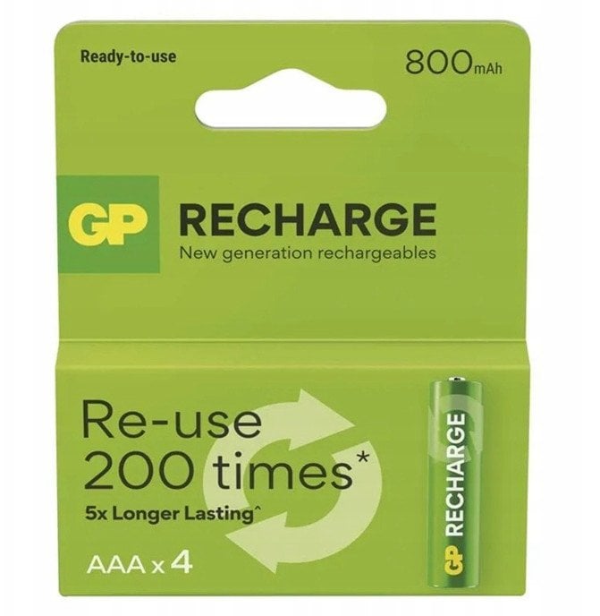 Полначливи батерии GP Batteries Recharge AA, 800mAh, NiMH