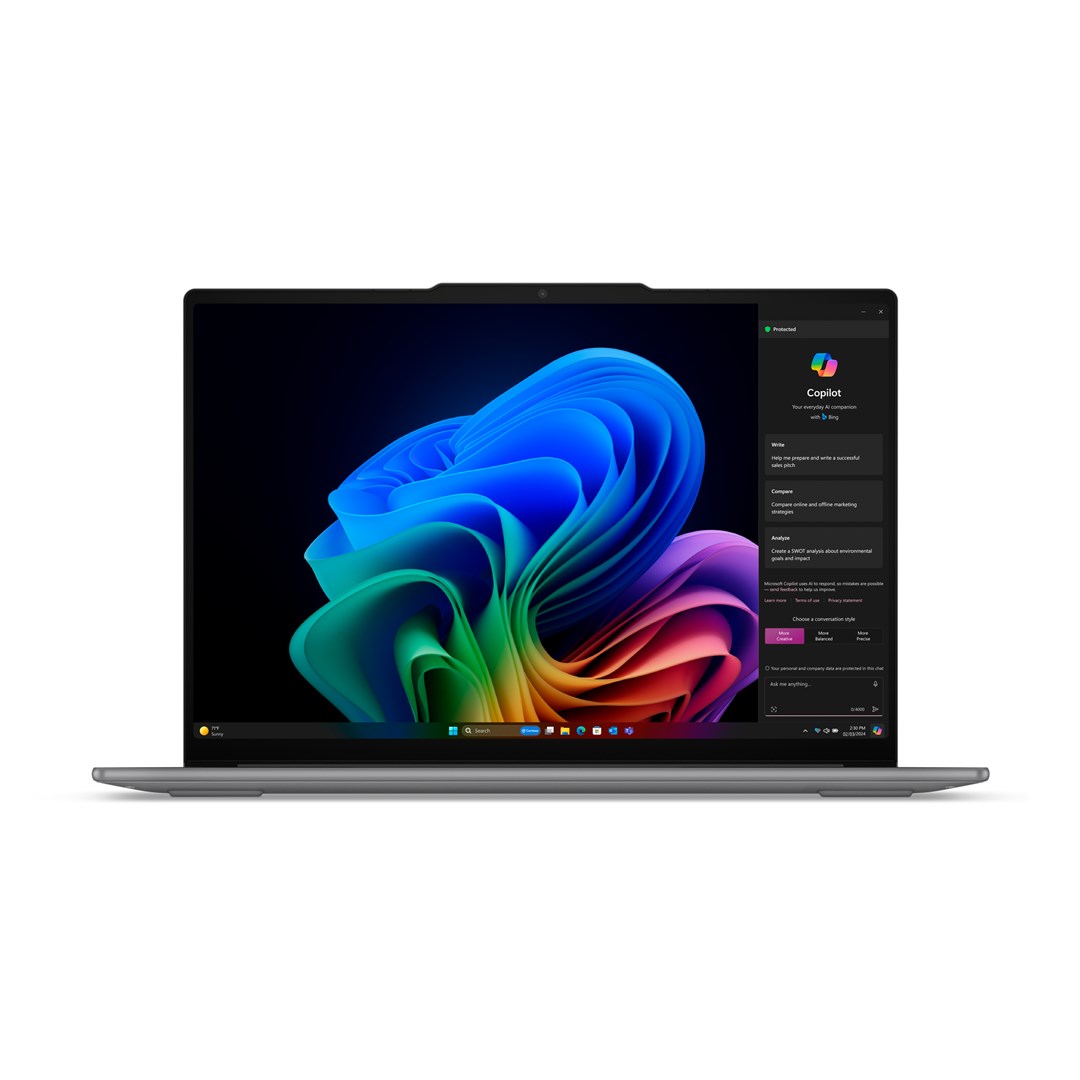 Laptop Lenovo Yoga Slim 7 15ILL9 Copilot+ PC, 15.3", Intel Core Ultra 7, Touchscreen 2.8K, 32 GB LPDDR5x-SDRAM, 1 TB SSD, i hirtë